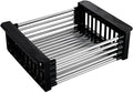 Draining rack Drain Basket Expandable Dish Drying Rack Over Sink Stainless Steel Dish Basket Drainer With Adjustable Arms Functional Kitchen Sink Strainer Basket
