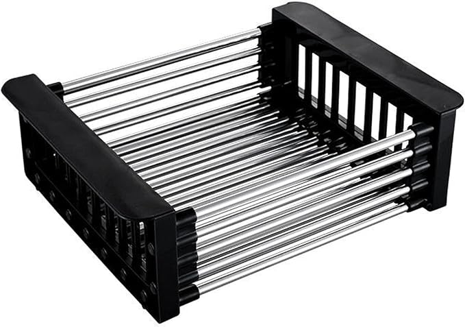 Draining rack Drain Basket Expandable Dish Drying Rack Over Sink Stainless Steel Dish Basket Drainer With Adjustable Arms Functional Kitchen Sink Strainer Basket
