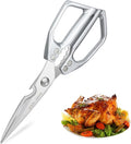 Kitchen Scissors, Heavy Duty Stainless Steel Kitchen Shears, Sharp Silver Meat Scissor, All-Purpose Poultry Scissors, Japanese-Style Cooking Shears for Turkey, Chicken, Thanksgiving, Christmas