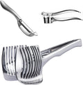 3-in-1 Garlic Press, Lemon Slicer & Peeler Set - Rustproof Stainless Steel, Easy-Clean with Soft, Ergonomic Handle