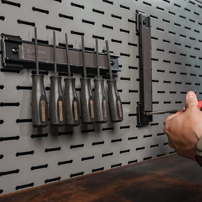 Lockdown Securewall Magnetic Knife & Tool Hanger 2 Pack with 8" Magnet, Heavy-Duty Steel, Securewall Compatible, for Gun Storage and Organization
