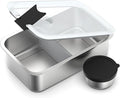 Bakpoco Stainless Steel Bento Lunch Box for Kids, 33oz Leak-Proof Lunch Box Containers, Microwave-Safe, with Adjustable Divider, Convenient Metal Lunchbox for School, Travel
