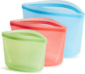 Stasher Silicone Reusable Storage Bags, 3-Pack, Reusable Freezer Bags, Microwave, Dishwasher, Oven Safe, Sous Vide, Premium Lunch Containers, Eco Friendly, Food Storage Bags, Snack Bags, Multicolor | Reusable Food Bags