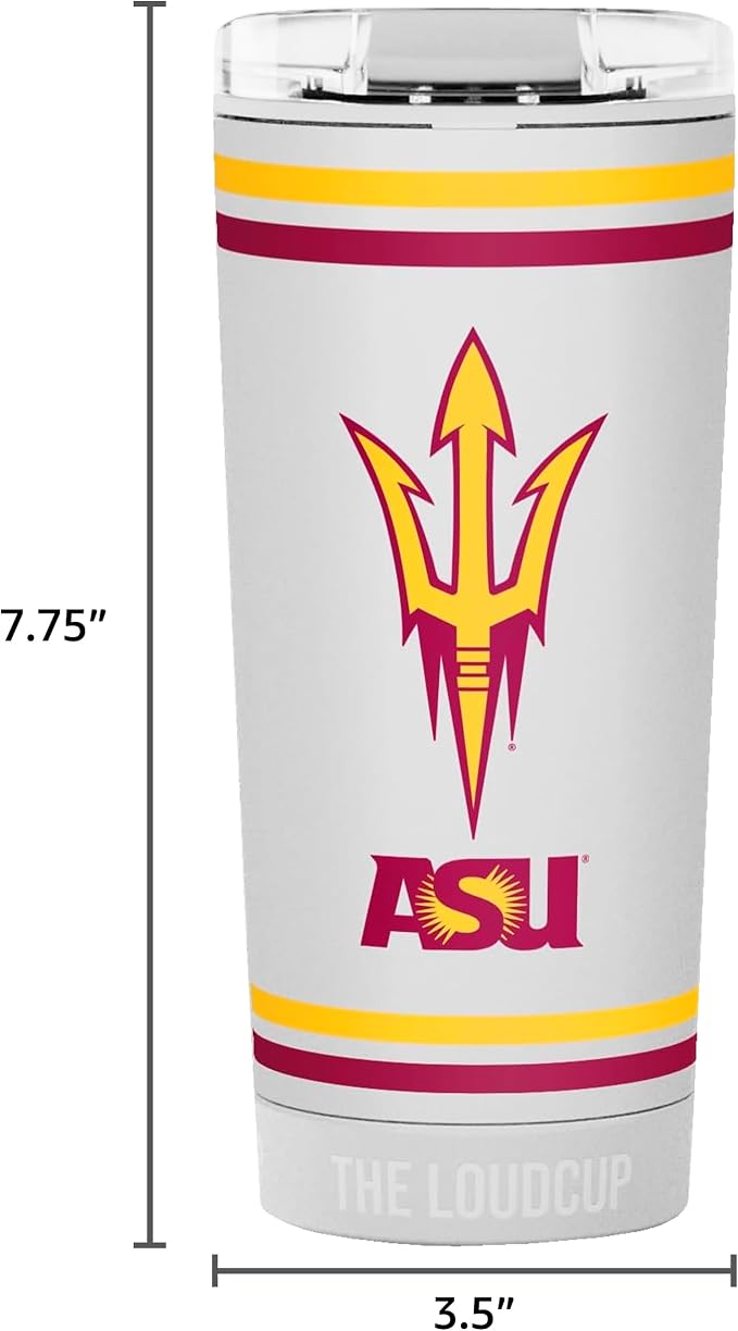 The LoudCup Blow Horn Tumbler, Cheer & Sip 2-in-1 Reusable Water Bottle with Built-In Horn for Sports Games, Tailgates, Parties & Events, BPA-Free, 16 oz, Arizona State University
