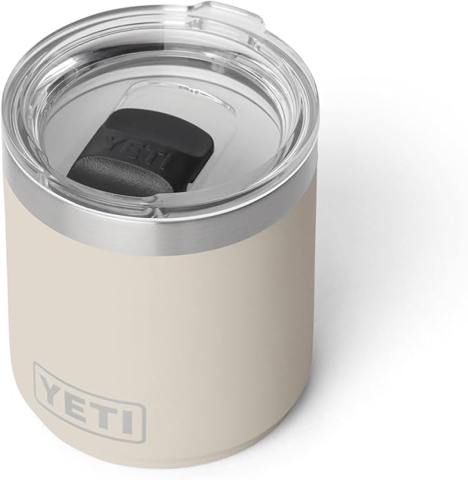 YETI Rambler 10 oz Ceramic Lined Lowball 2.0, Vacuum Insulated with MagSlider Lid, Cape Taupe