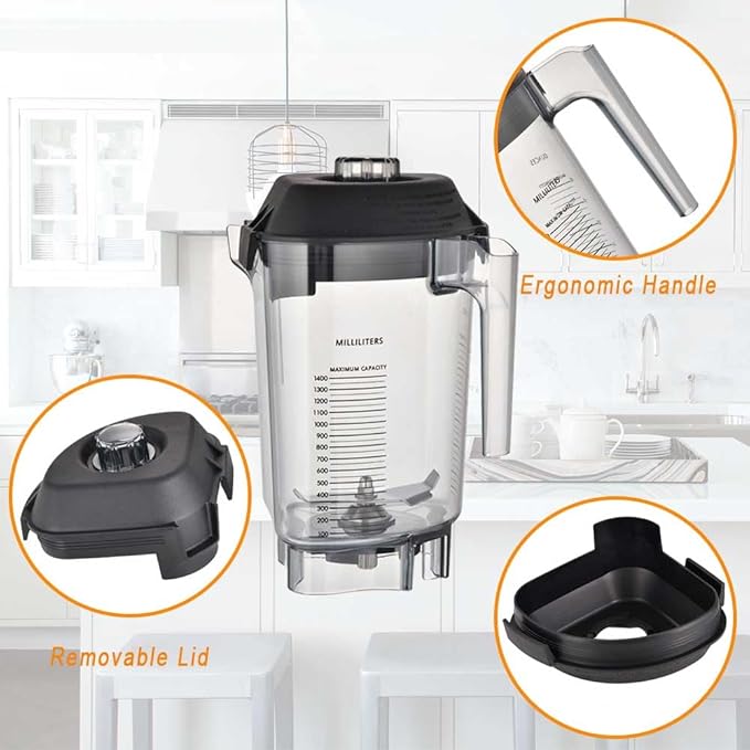 for Blenders 48 oz Advance Container, replace Touch & Go, The Quiet One, Drink Machine, Barboss and Blending Station Advance Commercial Series Pitcher Jar Cup