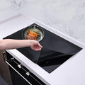 KitchenRaku Large Induction Cooktop Protector Mat, (Magnetic) Electric Stove Burner Covers Antiscratch as Glass Top Stove Cover (Monochromatic Black, 21.2x35.4 Inch)