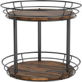 LAMU 10'' Lazy Susan Turntable Organizer, 2 Tier Round Rotating Spice Rack Organization for Kitchen Cabinet and Countertop, Wooden Lazy Susan for Table Top, Pantry, Bathroom, Vanity, Home Decor