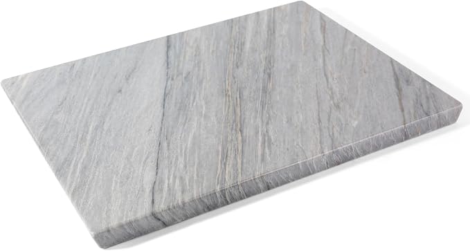 Koville Stone Cutting Board for Kitchen, 16x12 Inches Large Marble Slab Cheese Baking Charcuterie Pastry Board, Rectangular Serving Board for Countertop, Natural Quartzite Board(16"x12")