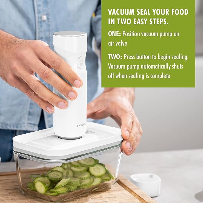 For food to stay fresh up to 5X longer, pump required (not included).
