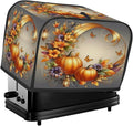 Art Fall Pumpkin Flower Toaster Cover 4 Slice Dust and Fingerprint Protection Toaster Bread Maker Covers Washable Kitchen Small Appliance Covers for Kitchen Accessories Decor Bakeware Women Gift