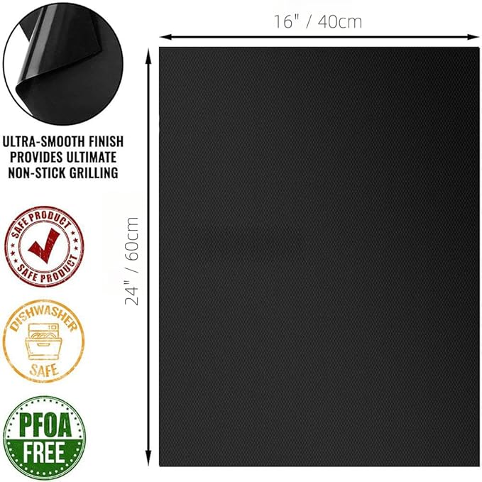 Large Teflon Mats, Reusable Non-Stick Oven Liners For Toaster Ovens, Dishwasher Safe, Oven Mat For Bottom Of Oven (13" x 16" / 2pcs) (24" x 16" 4pcs Black)
