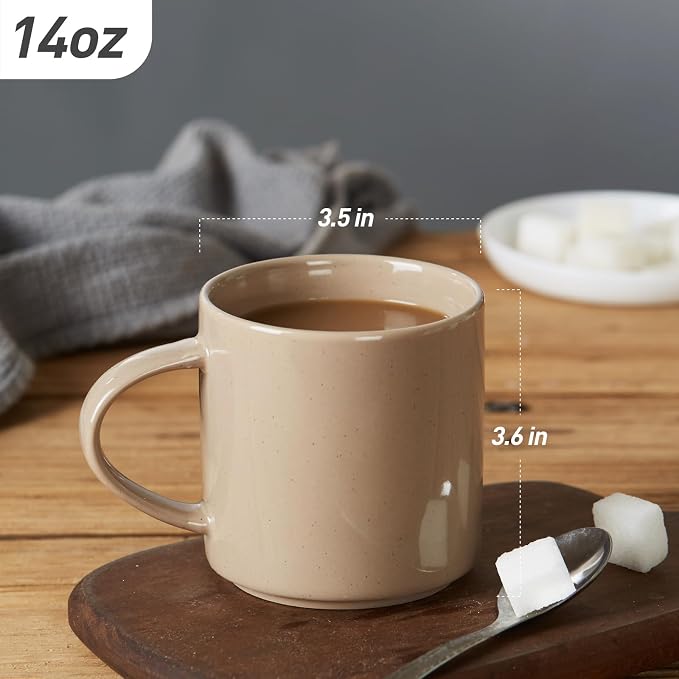 famiware Nebula 4 Pieces Coffee Mug, 14 oz Catering Mugs with Handle for Coffee, Tea, Cocoa, Milk, Multi-color