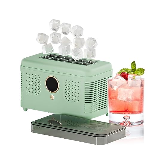 Countertop Ice Maker Machine, Portable Ice Machine with Self-Cleaning, Makes Quickly, Quiet & Compact Ice Maker for Home/Kitchen/Office/Party/RV