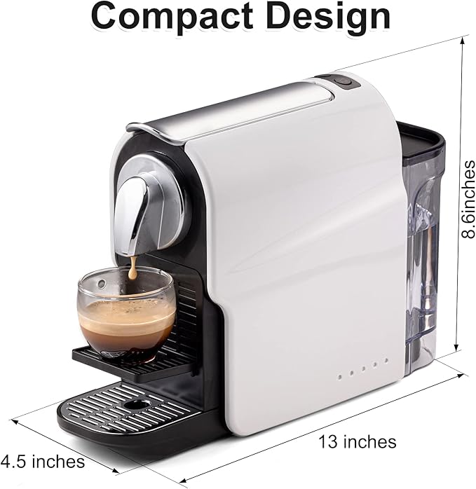 beanglass Espresso Pod Machine for Home, Capsule Coffee Maker for NS Original Pods, 20 Bar High Pressure Pump, 22oz Removable Water Tank, Adjustable Cup Tray, 1350W