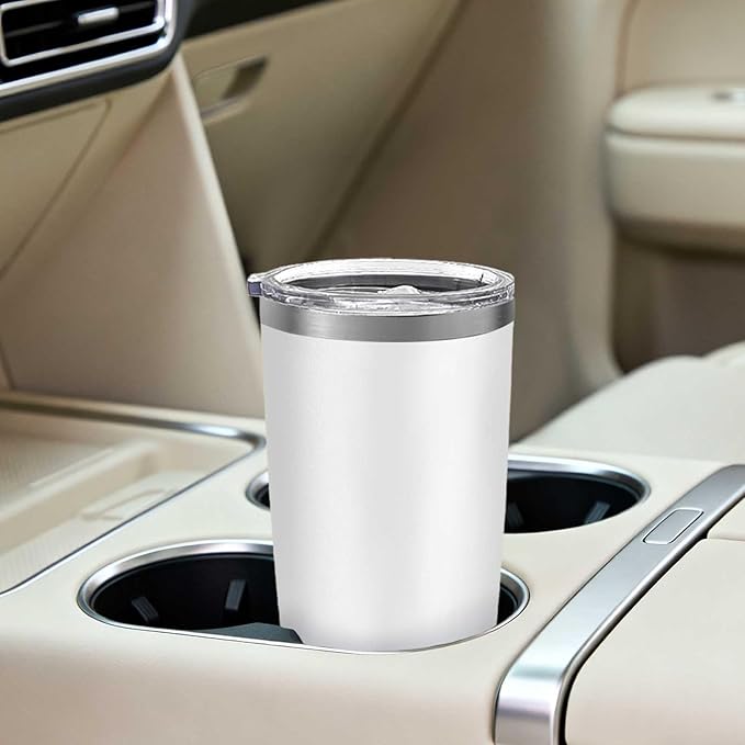 YOUKE OLA 20 Pack Stainless Steel Tumbler Bulk Insulated Vacuum Travel Mug Powder Coated Coffee Mug Gift for Laser Engrave, 20oz White