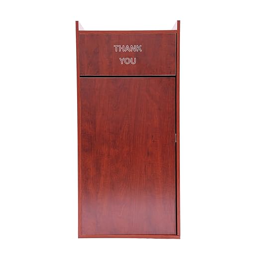 30 Gallon Commercial Trash Can, Wooden Trash Can Cabinet with Tray Holder Garbage Can withTrash Bag for Restaurants, Cafes, Kitchens, and Offices, Durable Garbage Receptacle (Brown)