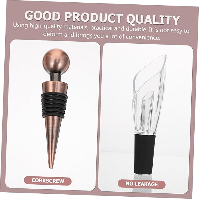 Rotary Wine Opener Set Vacuum Wine Stoppers and Pourer for Enthusiasts Professional Grade Tools for Home and Parties
