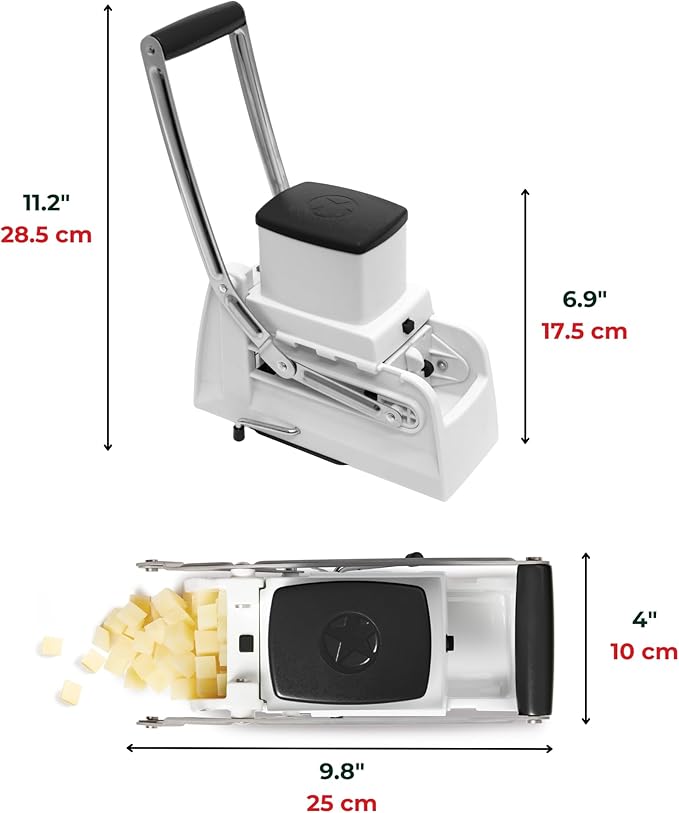 Starfrit Pro Fry Cutter & Cuber - 3-in-1 - Homemade French Fries, Slices and Diced Cubes Potato & Vegetable