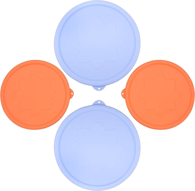 4 Cup 7 Cup Round Silicone Replacement Lids for Pyrex Glass Bowls, 4 Pack, Microwave & Dishwasher & Freezer Safe (Container not Included)