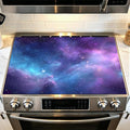 Stove Top Cover for Electric Stove 28.4 x 20.5 Inch Non Slip Stove Mat Oil Proof Purple Galaxy Glass Cooktop Protector Kitchen Counter Mat
