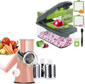 Ourokhome Rotary Cheese Grater Hand Crank, Kitchen Shredder Speed Mandolin Slicer Nuts Grinder with Handle,Vegetable Chopper Onion Cutter with Container, Multifunctional Food Chopper Veggie Dicer with