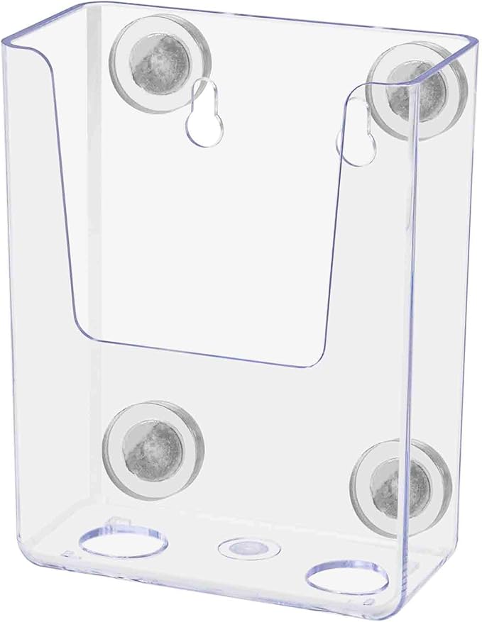 Marketing Holders 4 Pack Magnetic Vertical Business Card Pocket Holds 3.5 Inch Wide Clear Acrylic Sticker Index Cards or Brochure Holders Retail Shops Insurance Office or Realtor