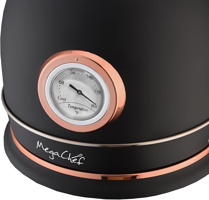 MegaChef 1.8 Quarts Half Circle Electric Tea Kettle in Matte Black