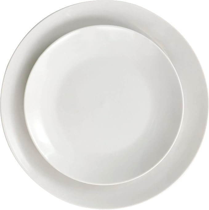 Elama Camellia 16 Piece Porcelain Double Bowl Dinnerware Set