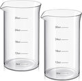 Maxdot 2 Pcs 34 oz French Press Replacement Glass with Scale Universal Replacement Beaker for French Press Tea and Coffee Makers Borosilicate 3.3 Glass Spare Carafe