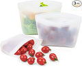 Silicone Bags for Food Storage, Reusable Zip Lock Silicone Food Storage Containers Stand Up Snack Bags, Freezer Microwave Oven Dishwasher Safe, Plastice BPA-Free 3 Pack(40oz 20oz 12oz)