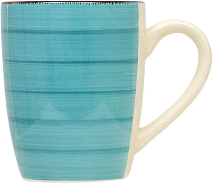3 Piece Royal Norfolk Turquoise Swirl Stoneware Dinner Set - Plate, Bowl, Mug