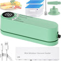 Vacuum Sealer, Handheld Portable Rechargeable Snack Bag Sealing Machine with Air Pump, for Dry/Moist Food Storage with 10 Compression Bags