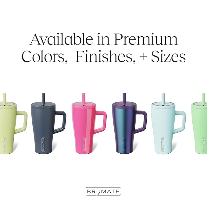 BrüMate Era 20 oz Tumbler with Handle and Straw | 100% Leakproof Insulated Tumbler with Lid and Straw | Made of Stainless Steel | Cup Holder Friendly Base | 20oz (Dark Aura)