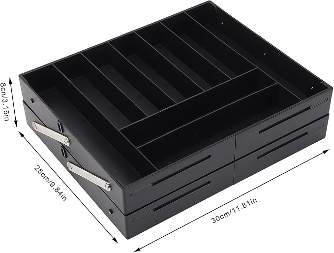 TOPINCN 2 Tier Collapsible Multi Level Drawer Organizer Tray, Folding Smart Drawer Storage, Expandable for Makeup, Jewelry, Silverware, Utensils, Kitchen Office Supplies