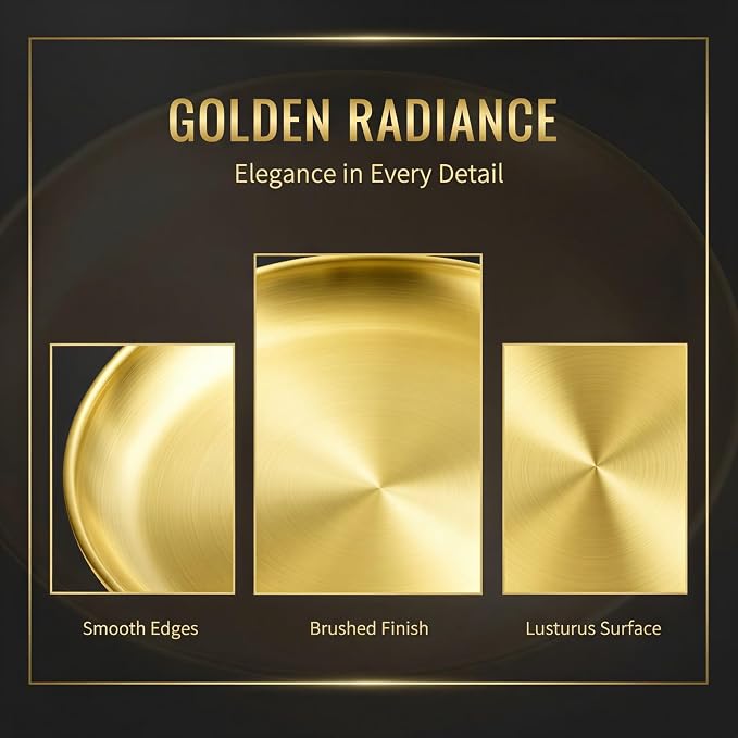 30PCS Stainless Steel Plates and Bowls Sets, Includes 6Set Plates, Beer Mugs, Salad Bowls, Gold Forks & Spoons, 304 Reusable Camping Mess Kits for Home Kitchen, Dorm and Outdoor Picnic (Gold-B)