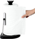 Single Tear Paper Towel Holder Countertop, Standing Paper Towel Holder Stainless Steel with Tension Arm, Easy to Tear Paper Roll Dispenser Stand for Kitchen Countertop & Bathroom