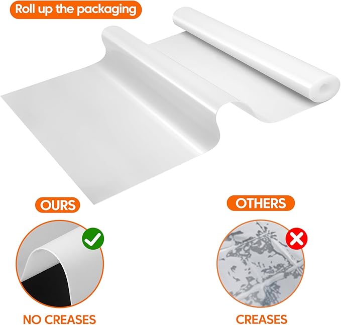 Large Silicone Mats for Kitchen Counter,16" x 72" Heat Resistant Silicone Mat,Food Grade Silicone Pastry Mat,New Skin-Friendly Material Silicone Countertop Protector Mat,Freely Cuttable,Translucent