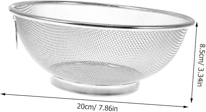 Cabilock Stainless Steel Rice Washing Strainer Fine Mesh Kitchen Colander for Vegetables and Fruits and Compact Design for Easy Storage for Home Cooking