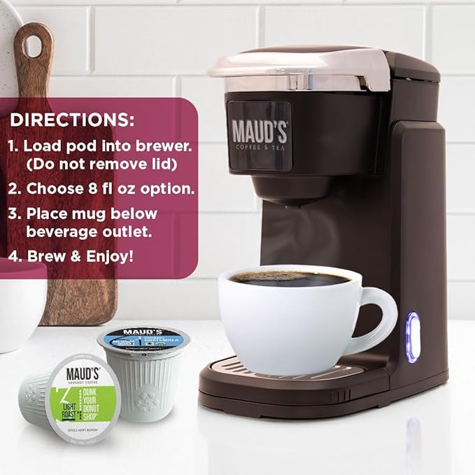Maud's Original Coffee Pods Variety Pack, 80 ct, 9 Assorted Roasts, Dark & Medium Roast Coffee in Single Serve Pods – 100% Arabica Coffee, Compatible with Keurig K Cups Maker