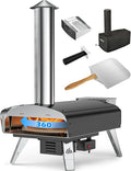 Mimiuo Outdoor Pizza Oven Wood Pellet Fired Pizza Stove with Automatic Rotating Stone, Heavy Duty Pizza Stove for Backyard Camping, Bakes Pizza in 60 Seconds, Includes Pizza Stone, Peel & Cover