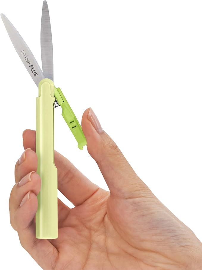 Plus Pen Style Non-Stick Compact TSA Twiggy Scissors with Cover, Green