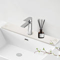 Faucet Mat for Kitchen Sink - 23.6" Diatomite Fast Drying Stone Sink Tray Absorbent Mat Faucet Splash Guard for Kitchen Sink and Bathroom Counter Drying Mat (White, 23.6"x 3.9")