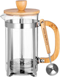 MERMOO YILAN Glass French Press Coffee Maker with Spoon 20oz | Heat-resistant Borosilicate Glass|Plastic-Free|Easy to Use& Easy to Clean