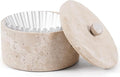 Marble Coffee Filter Holder – 6 inch Handmade Travertine Coffee Filter Holder with Lid, Storage Organizer for Kitchen Countertop & Bar Decor