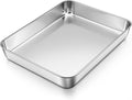 E-far Lasagna Pan, Stainless Steel Rectangular Baking Pan, 12⅓x9¾x2 Inch Sheet Cake Pan Metal Bakeware Oven Tray for Brownie Casserole, No-Toxic & Heavy Duty, Rust-Resistance & Dishwasher Safe