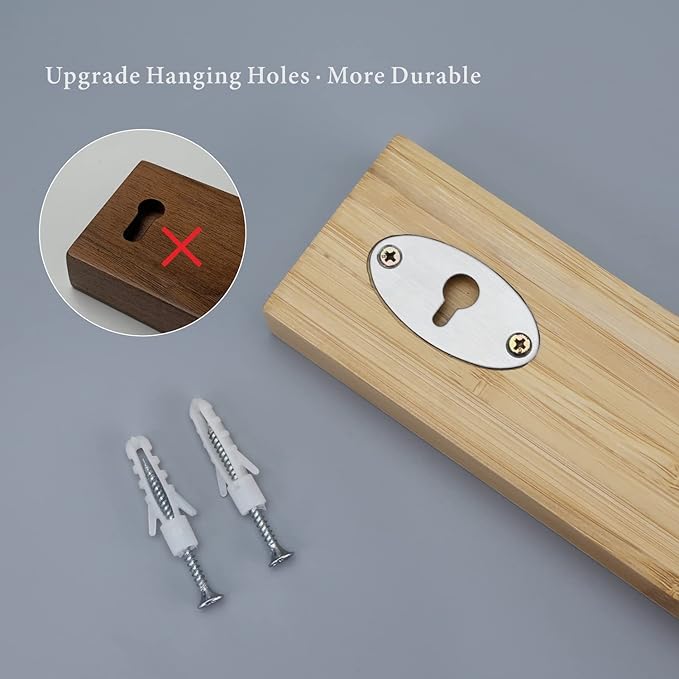 KITCHENDAO Bamboo Magnetic Knife Holder for Wall 17 inch Knife Magnetic Strip Bar Rack- 50% Stronger Magnet - Safe, Secure & Easy Storage Solution for Kitchen Knives, Metal Utensils & More