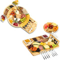 Premium Bamboo Cheese & Charcuterie Board Bundle – Extra Large 16 Inch Round Serving Board + Large Cheese Serving Set with Knife Accessories – Ideal for Entertaining, Gifting & Special Occasions