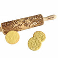 JUNGLE embossing rolling pin with Tropical Pattern. Dough roller for embossed cookies and Pottery by Algis Crafts