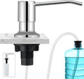 CREA Chrome Built-in Soap Dispenser for Kitchen Sink,Stainless Steel Kitchen Dish Soap Dispenser Pump,in Counter Soap Dispensers Under Sink Mouted Set 39" Tube 17oz Large Bottle